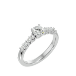 3/4 ctw Round Lab Grown Diamond Side Stone Engagement Ring