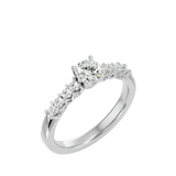 3/4 ctw Round Lab Grown Diamond Side Stone Engagement Ring