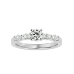 3/4 ctw Round Lab Grown Diamond Side Stone Engagement Ring