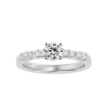 3/4 ctw Round Lab Grown Diamond Side Stone Engagement Ring