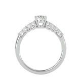 3/4 ctw Round Lab Grown Diamond Side Stone Engagement Ring
