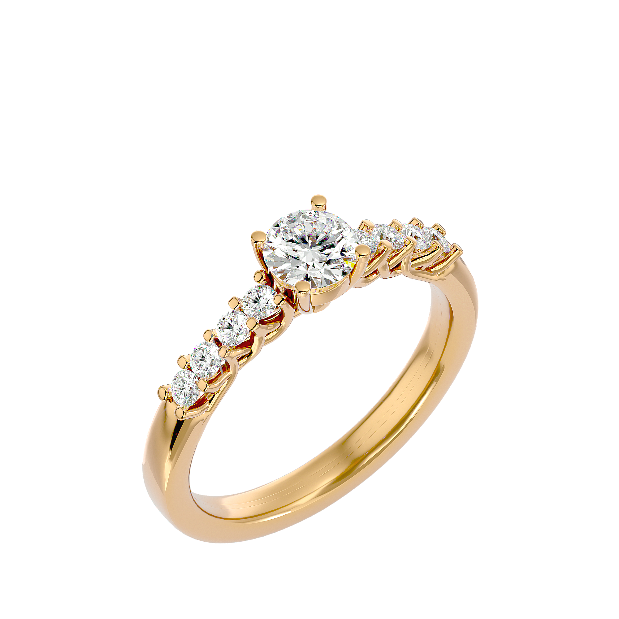 3/4 ctw Round Lab Grown Diamond Side Stone Engagement Ring