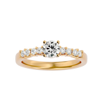 3/4 ctw Round Lab Grown Diamond Side Stone Engagement Ring