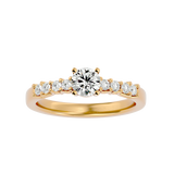 3/4 ctw Round Lab Grown Diamond Side Stone Engagement Ring