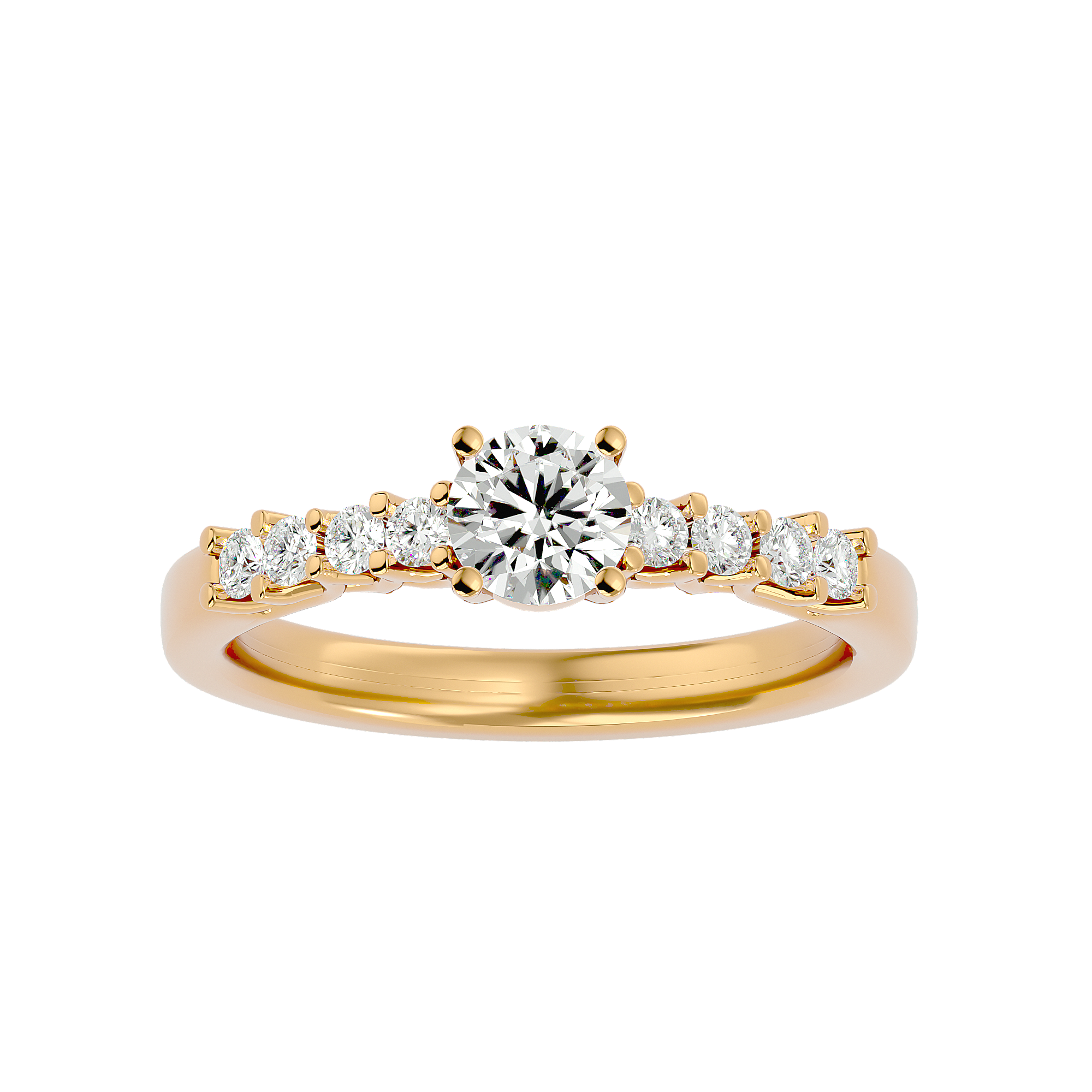 3/4 ctw Round Lab Grown Diamond Side Stone Engagement Ring