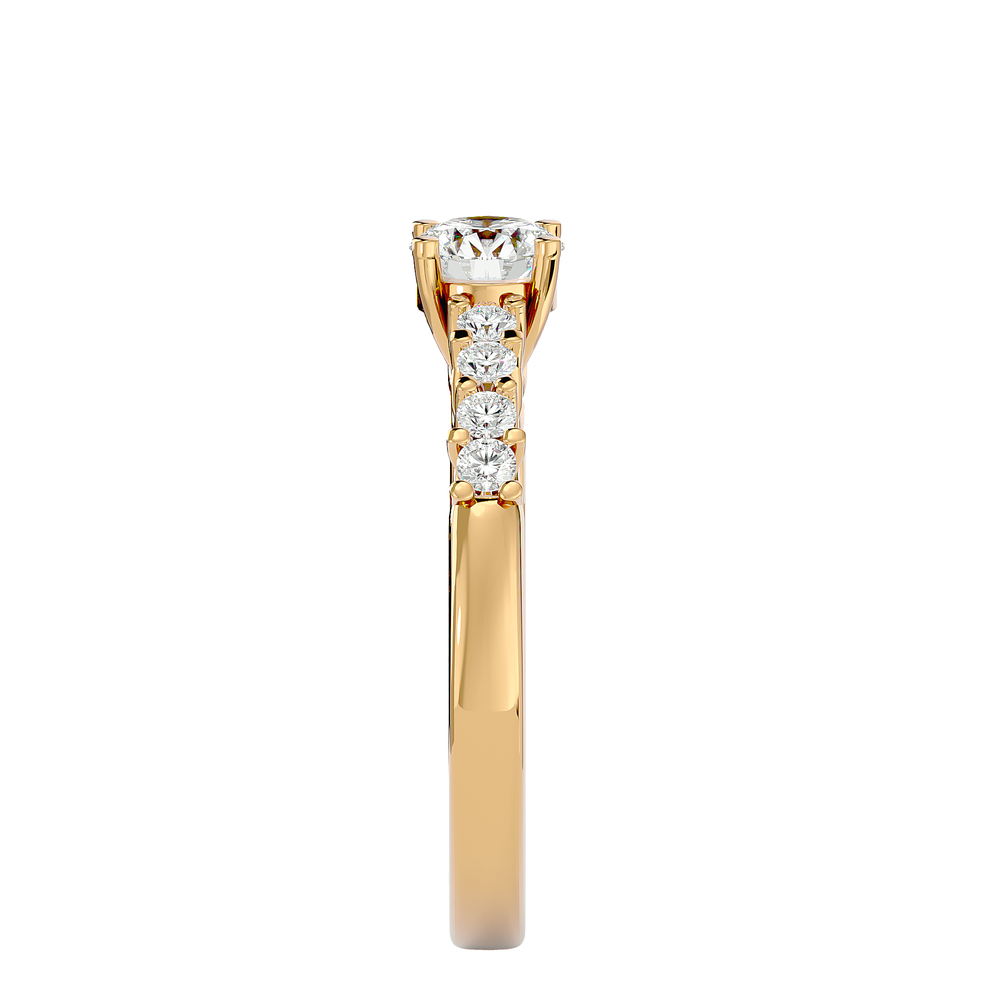 3/4 ctw Round Lab Grown Diamond Side Stone Engagement Ring