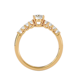 3/4 ctw Round Lab Grown Diamond Side Stone Engagement Ring