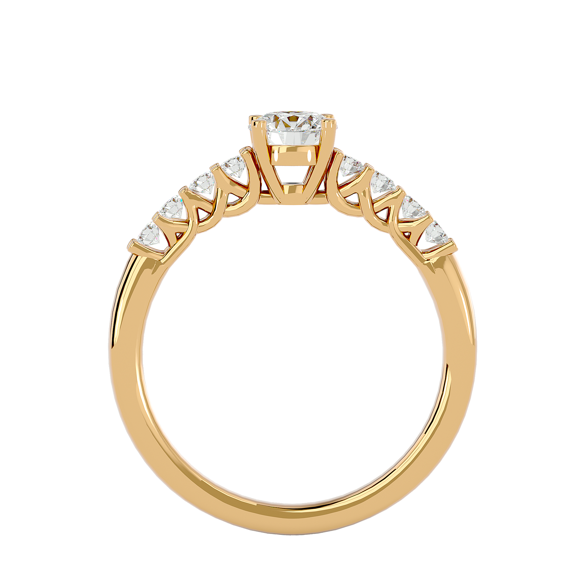 3/4 ctw Round Lab Grown Diamond Side Stone Engagement Ring