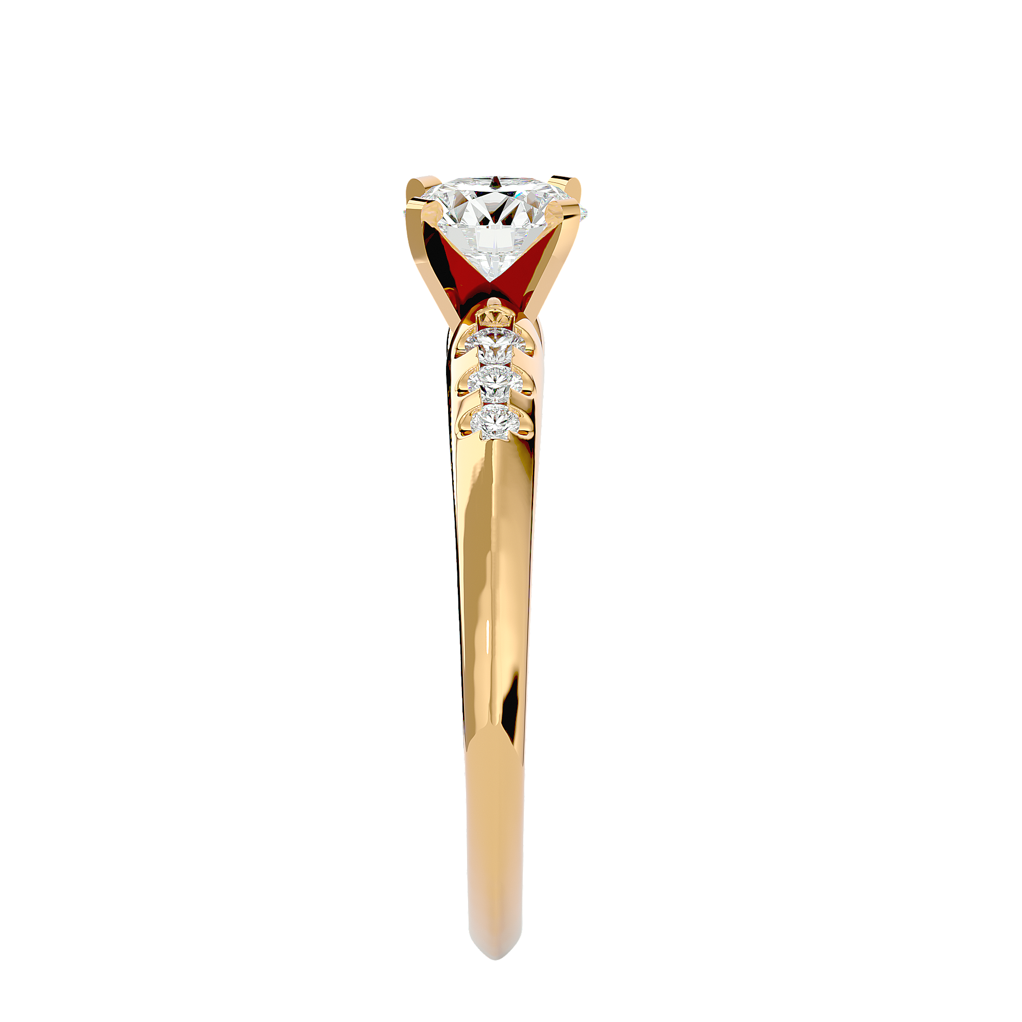 1/2 ctw Round Lab Grown Diamond Side Stone Engagement Ring