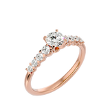 1 1/4 ctw Round Lab Grown Diamond Side Stone Engagement Ring