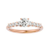 1 1/4 ctw Round Lab Grown Diamond Side Stone Engagement Ring