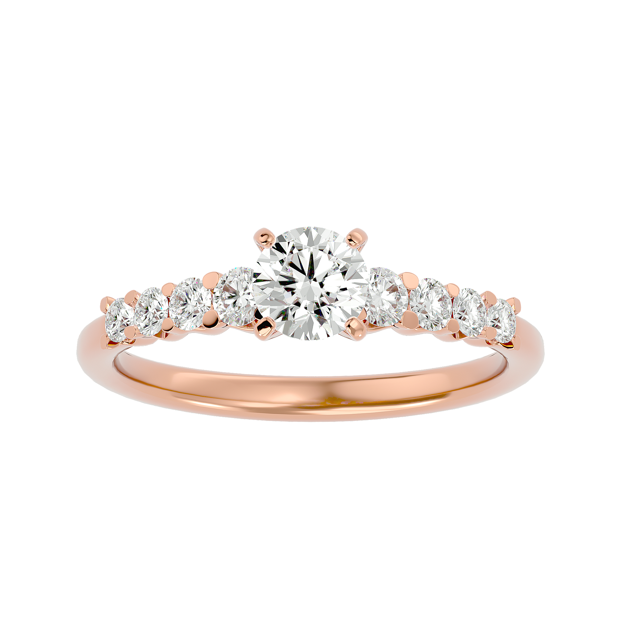 1 1/4 ctw Round Lab Grown Diamond Side Stone Engagement Ring