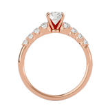 1 1/4 ctw Round Lab Grown Diamond Side Stone Engagement Ring