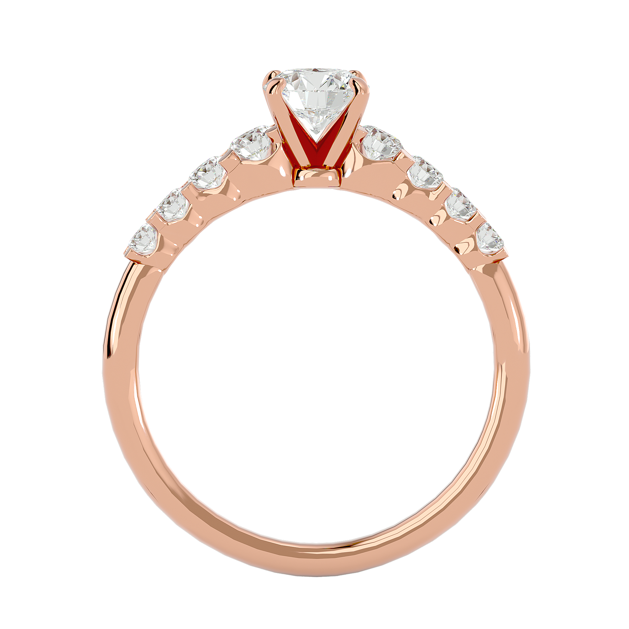 1 1/4 ctw Round Lab Grown Diamond Side Stone Engagement Ring