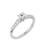 1 1/4 ctw Round Lab Grown Diamond Side Stone Engagement Ring