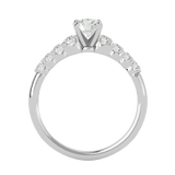1 1/4 ctw Round Lab Grown Diamond Side Stone Engagement Ring