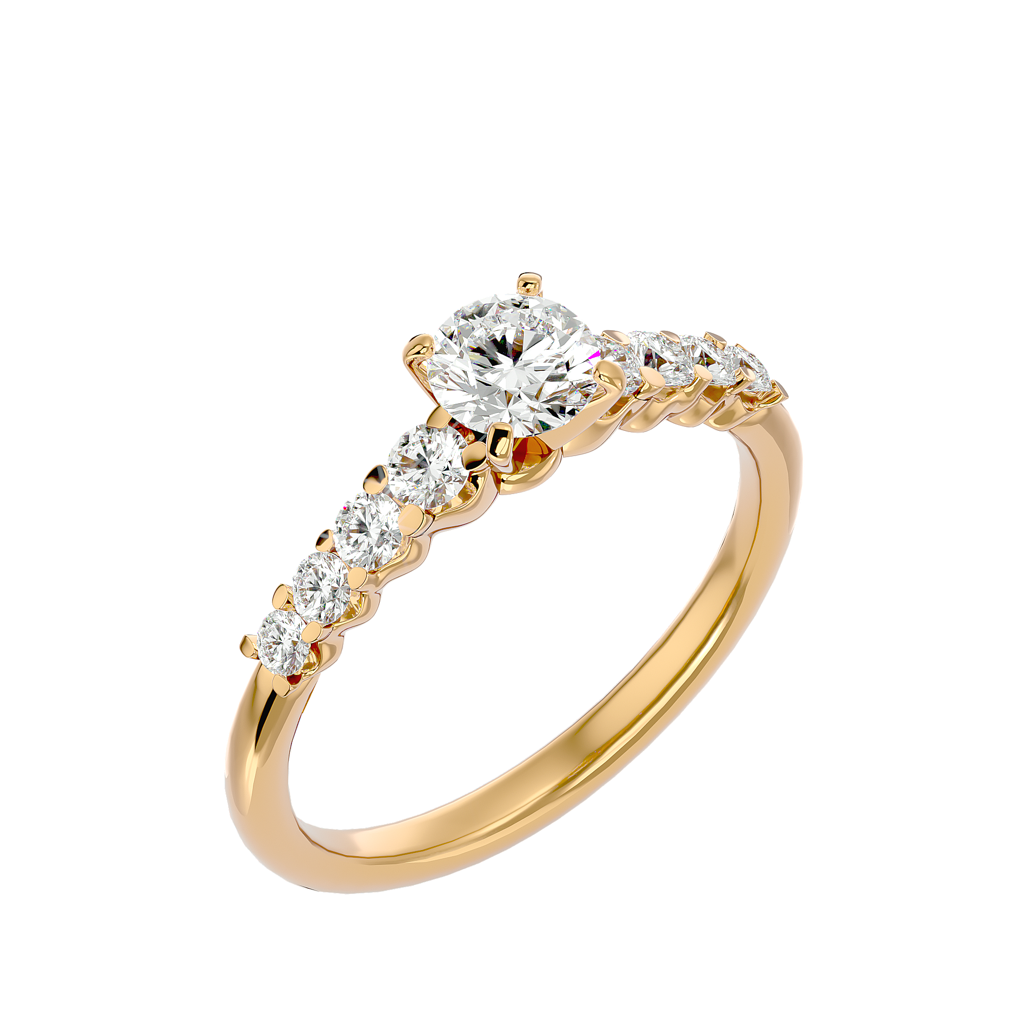 1 1/4 ctw Round Lab Grown Diamond Side Stone Engagement Ring