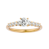 1 1/4 ctw Round Lab Grown Diamond Side Stone Engagement Ring