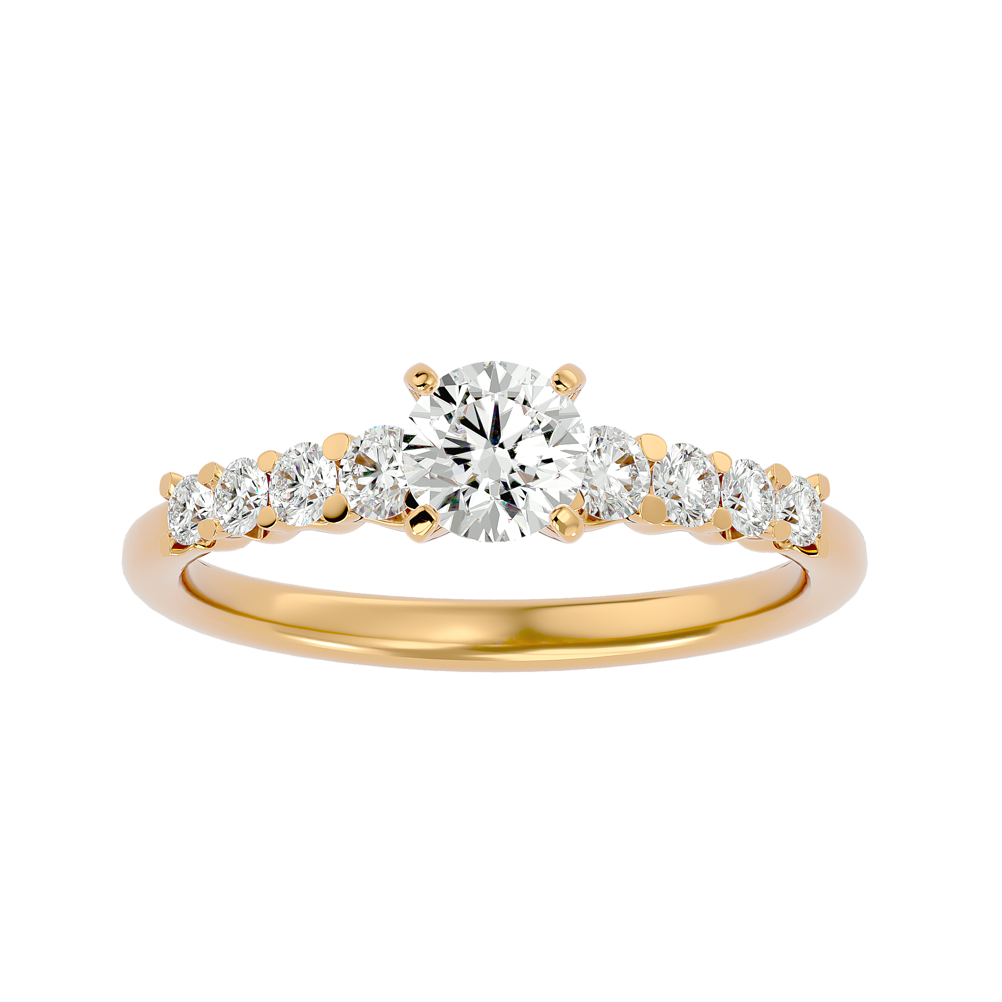 1 1/4 ctw Round Lab Grown Diamond Side Stone Engagement Ring