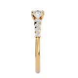 1 1/4 ctw Round Lab Grown Diamond Side Stone Engagement Ring