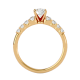 1 1/4 ctw Round Lab Grown Diamond Side Stone Engagement Ring