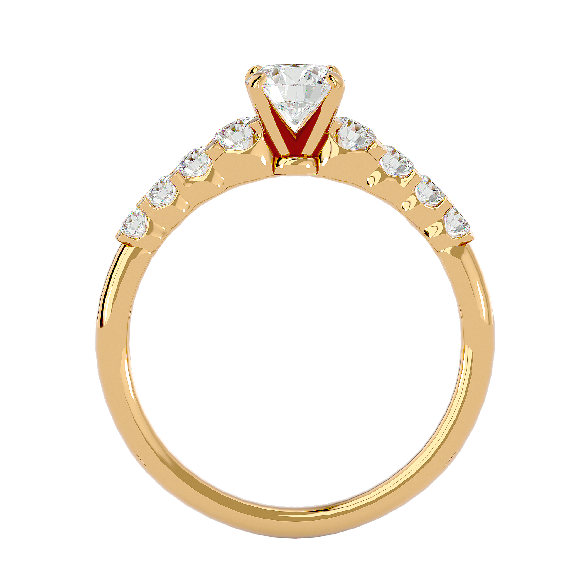1 1/4 ctw Round Lab Grown Diamond Side Stone Engagement Ring