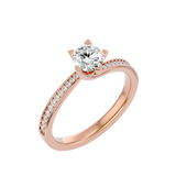 1 ctw Round Lab Grown Diamond Side Stone Engagement Ring