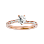 1 ctw Round Lab Grown Diamond Side Stone Engagement Ring