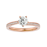 1 ctw Round Lab Grown Diamond Side Stone Engagement Ring