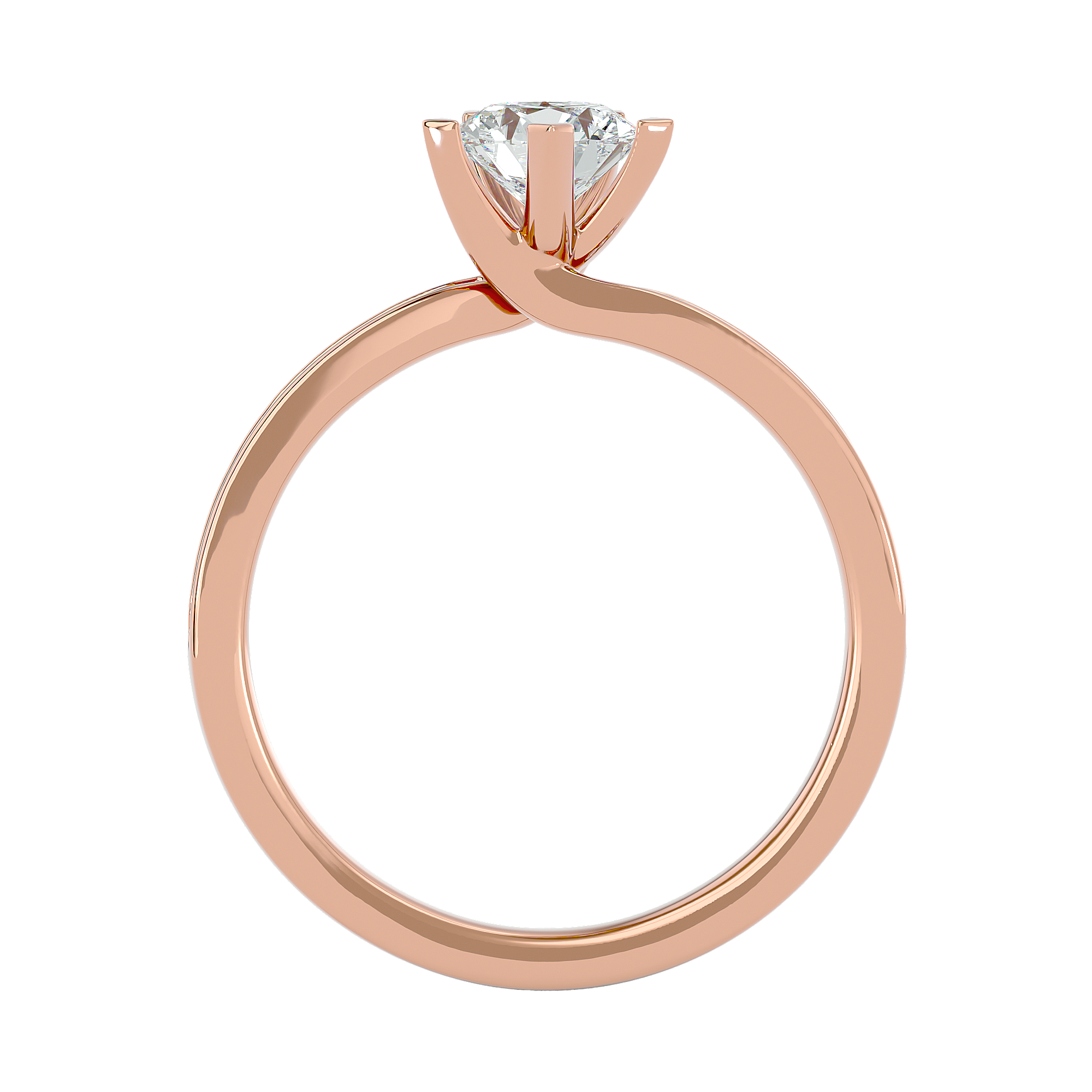 1 ctw Round Lab Grown Diamond Side Stone Engagement Ring
