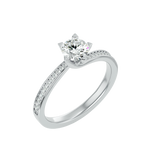 1 ctw Round Lab Grown Diamond Side Stone Engagement Ring
