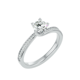 1 ctw Round Lab Grown Diamond Side Stone Engagement Ring