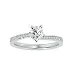 1 ctw Round Lab Grown Diamond Side Stone Engagement Ring