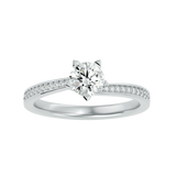 1 ctw Round Lab Grown Diamond Side Stone Engagement Ring