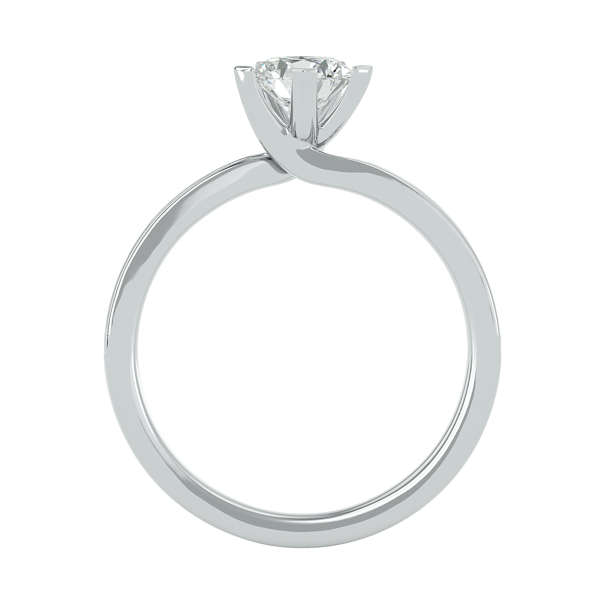 1 ctw Round Lab Grown Diamond Side Stone Engagement Ring