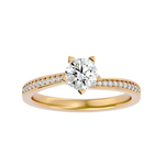 1 ctw Round Lab Grown Diamond Side Stone Engagement Ring