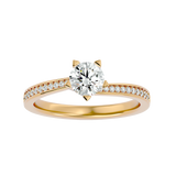 1 ctw Round Lab Grown Diamond Side Stone Engagement Ring