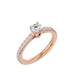1 1/3 ctw Round Lab Grown Diamond Side Stone Engagement Ring