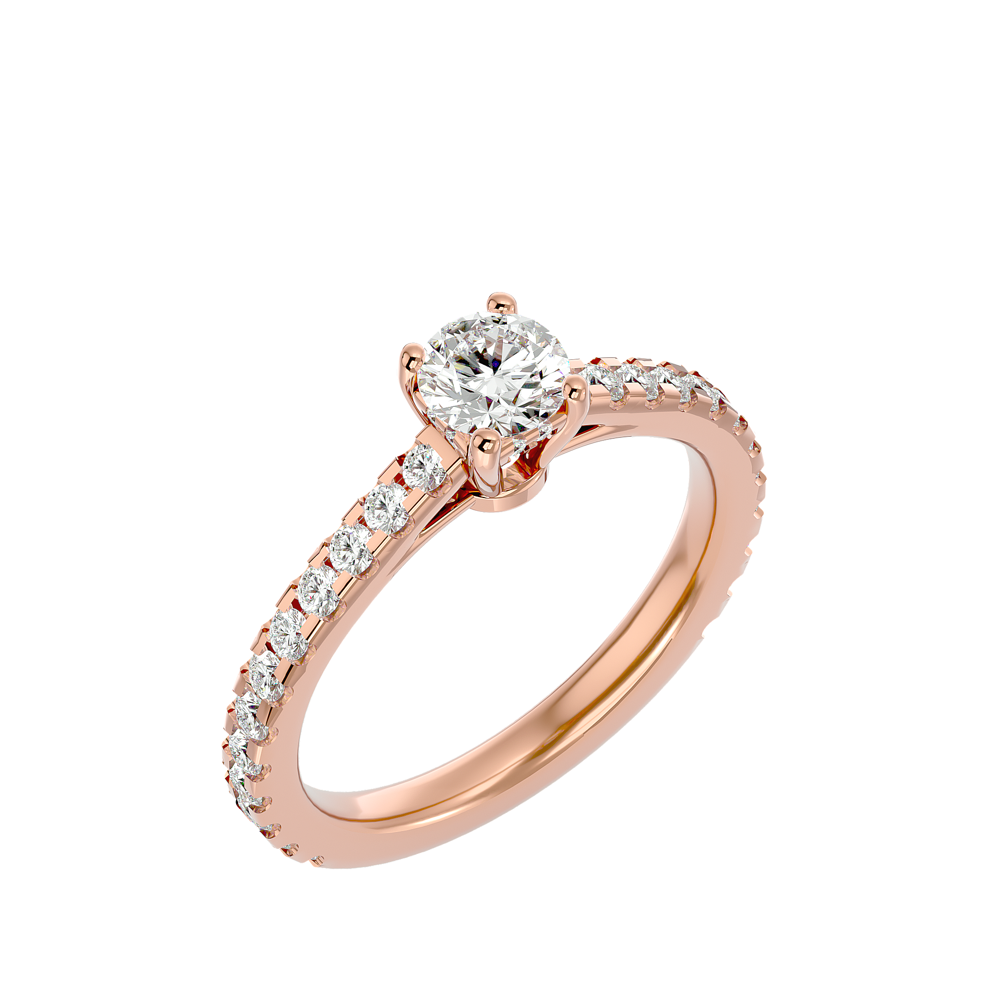 1 1/3 ctw Round Lab Grown Diamond Side Stone Engagement Ring