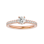1 1/3 ctw Round Lab Grown Diamond Side Stone Engagement Ring