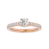 1 1/3 ctw Round Lab Grown Diamond Side Stone Engagement Ring