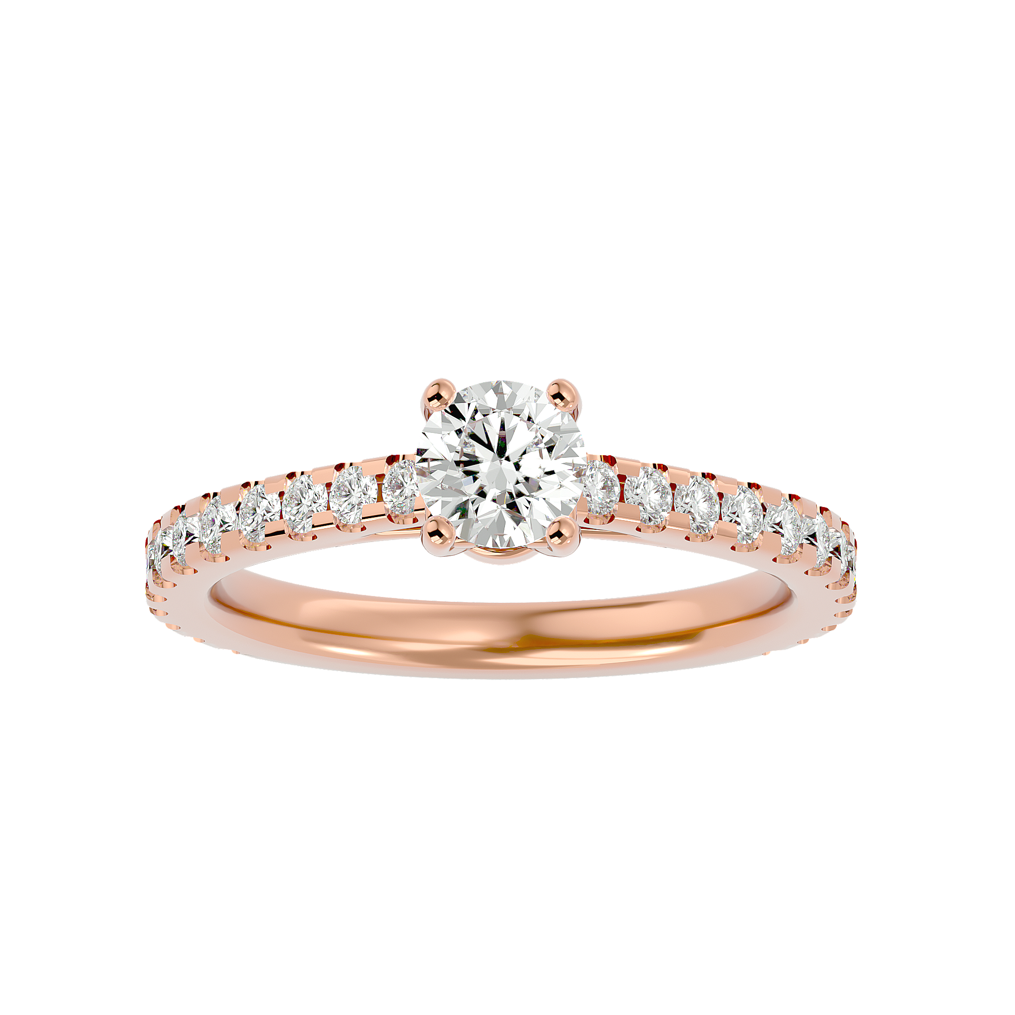 1 1/3 ctw Round Lab Grown Diamond Side Stone Engagement Ring