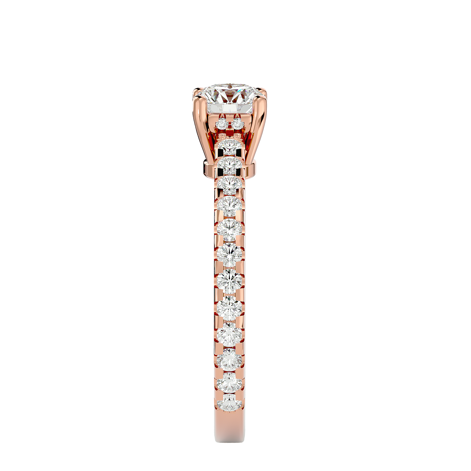 1 1/3 ctw Round Lab Grown Diamond Side Stone Engagement Ring