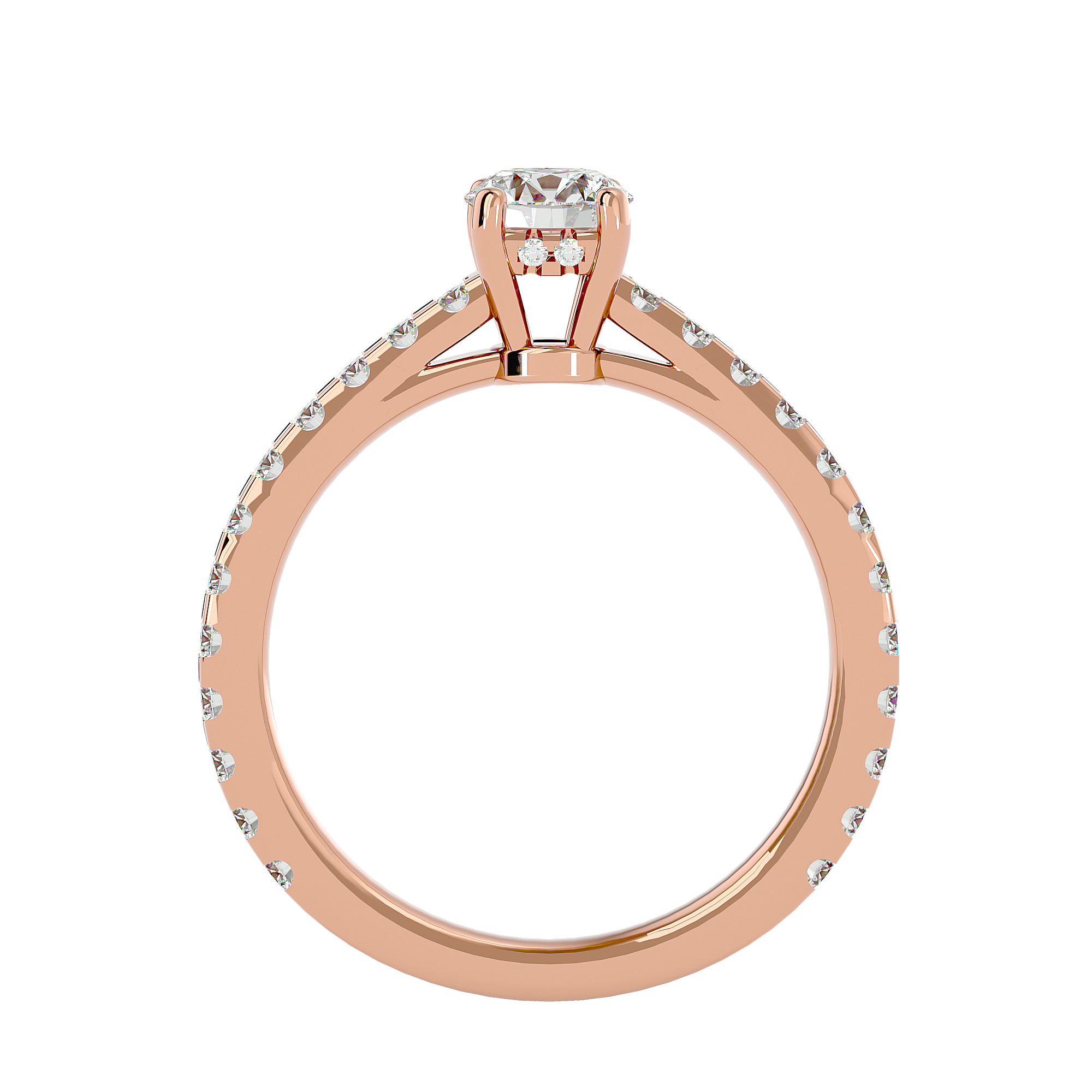 1 1/3 ctw Round Lab Grown Diamond Side Stone Engagement Ring