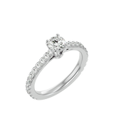 1 1/3 ctw Round Lab Grown Diamond Side Stone Engagement Ring