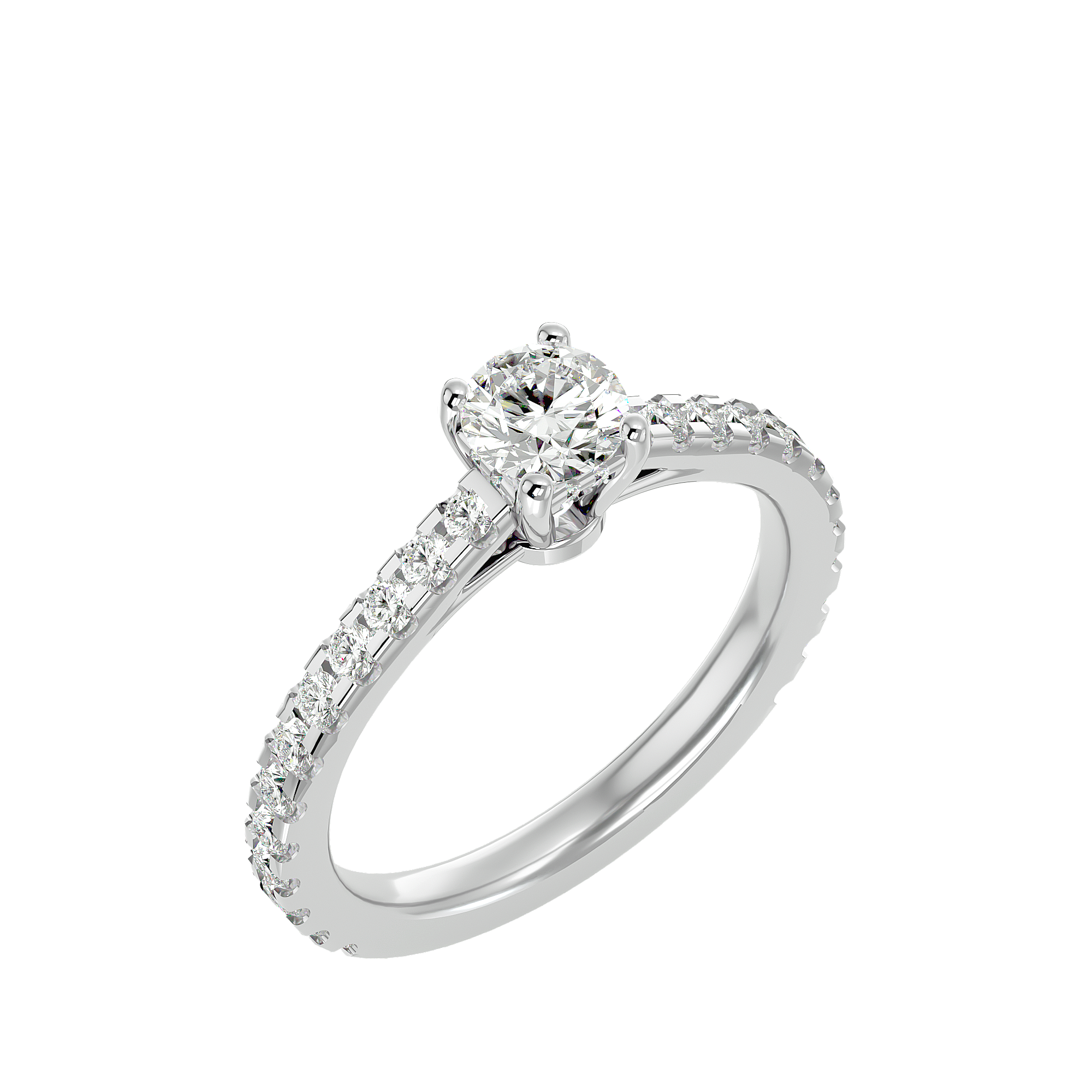 1 1/3 ctw Round Lab Grown Diamond Side Stone Engagement Ring