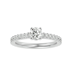 1 1/3 ctw Round Lab Grown Diamond Side Stone Engagement Ring
