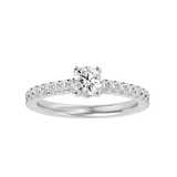 1 1/3 ctw Round Lab Grown Diamond Side Stone Engagement Ring