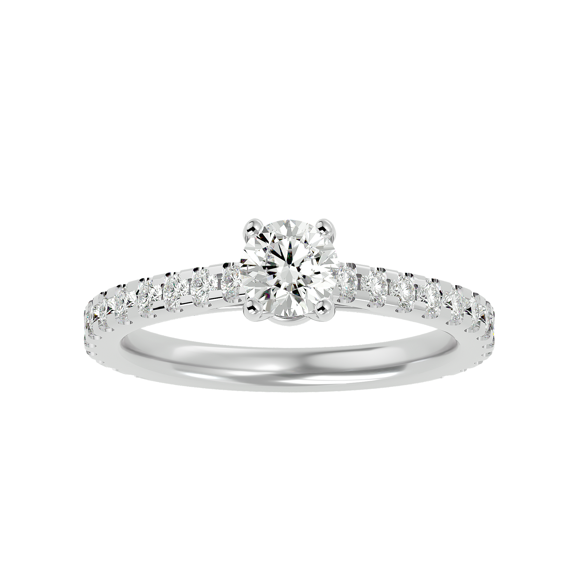 1 1/3 ctw Round Lab Grown Diamond Side Stone Engagement Ring
