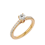 1 1/3 ctw Round Lab Grown Diamond Side Stone Engagement Ring